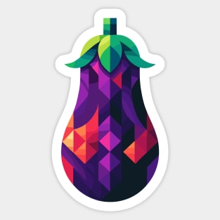 Abstract Geometric Eggplant - Color Design Sticker